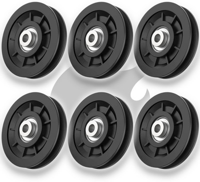 Firehawk 6 Pcs Bearing Pulley Wheel Replace for Gym Equipment Part Cable Merchine Climbing Pulley(Black)