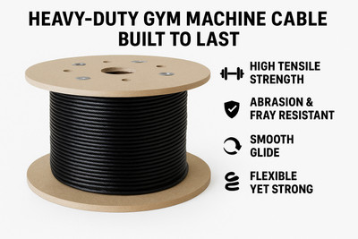 MTU ONLINE STORE GYM MACHINE WIRE (6MM 30 MTR) (Black) Climbing Pulley(Black)