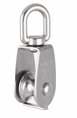 Vinayakart Stainless Steel Single Wheel Block Climbing Pulley - M25 Climbing Pulley(Silver)