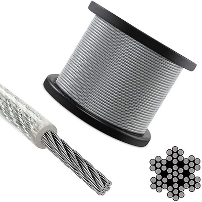 FITRXX Gym Machine PU Coated Rope Cable Inside Steel(4MM-20 METER) Multi-training Weight Lifting Bar(White)