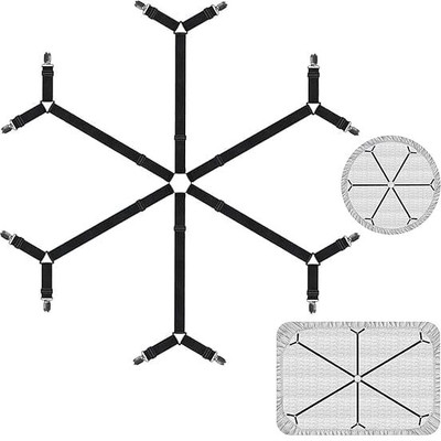 MOMISY Bedsheet Clips Free Stainless Steel Bedsheet Clips(Set of 6, Black)
