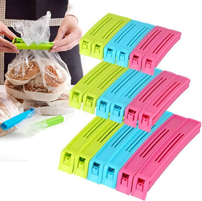 Brillwist Brillwist 18 Pcs -3 Different Size Airtight Food Snack Bag Pouch Clip Food Storage, and Kitchen Use Plastic Food Clips(Set of 18, Multicolor)