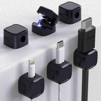 HomeFast 6 2 Plastic Cable(Set of 6, Black)