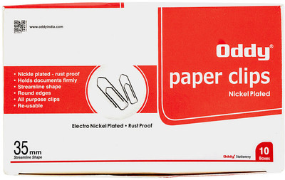 Oddy Clip Series Medium Metal Paper Clip(Set of 1000, Steel Colour)