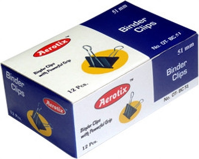 Aerotix Binder Clip Pack of 5 packet 51 MM Metal Paper CLIP(Set of 60, Black)