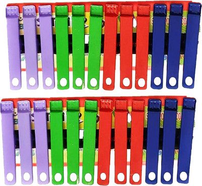 MOSKLIN MULTICOLOUR METAL CLOTH CLIPS FOR CLIPPING CLOTHS PACK OF - 2 Iron Cloth Clips(Multicolor Pack of 12)