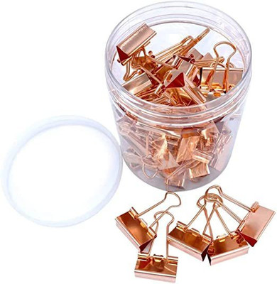 Rexmon 40 19mm Metal Paper clip holder(Set of 40, Rose gold)