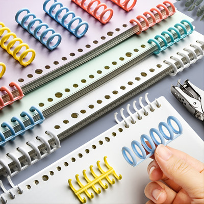 Kickzu 10Pcs Spiral Binding Ring | Ring Plastic Loose Leaf Binder Rings Manual Ring Binder