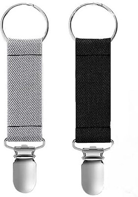 moradiya fresh 9683 2.5 x 13.5cm Polyester HAT CLIP(Set of 1, Black,Grey)