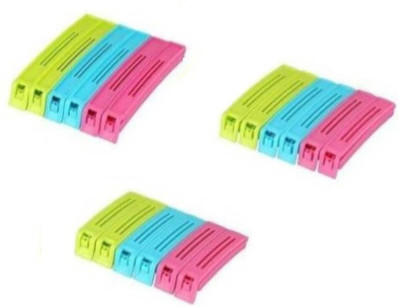 CANDID REMEDIES Clip Sealer Medium Plastic Food Pouch Clip(Set of 18, Green, Pink, Blue)