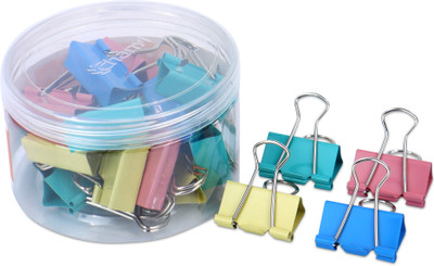 NFI essentials STAT-13 multiple Metal Binder Clips(Set of 24, Multicolor)