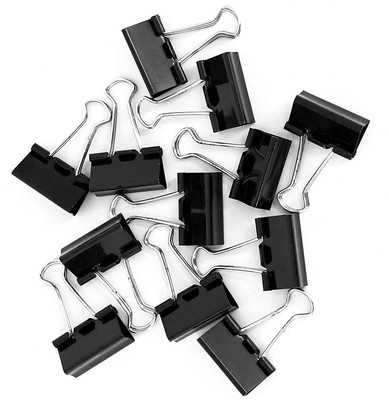 Red Champion Paper Clamps, Office Clips, Paper Binder Clips Steel 19mm Steel Paper Clips(Set of 12, Black)