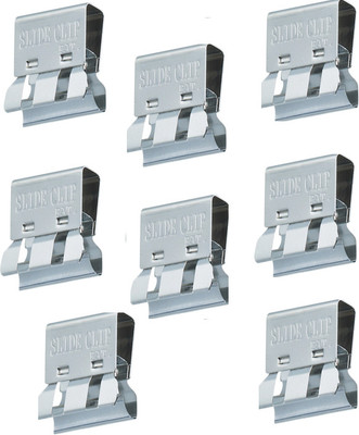 TOHKIN SC-L6S-N Paper Slide Clips SMALL Stainless steel Pack Of 8 for 30 Sheets(Set of 8, Silver)