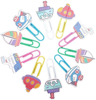 R H lifestyle Paper Clips Bookmark for Kids Stationery School Office. 10pcs (Ship) 3.8 Cm Wooden Paper Clip(Set of 10, Multicolor)