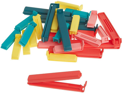 HELOVIA new 6 small, 6 medium, 6 large Food Grade Plastic Pouch/bag/packet Sealing Clips(Set of 18, Multicolor)