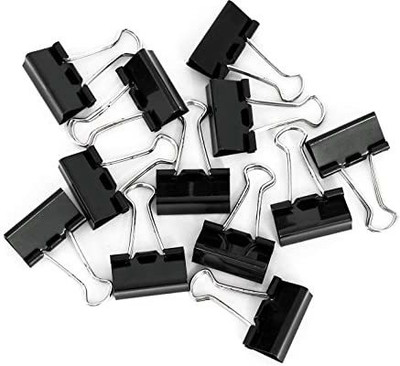 Filfora Clip 51 mm Steel Binder Clips(Set of 12, Black)