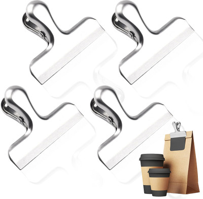 SNOWIE SOFT Premium Series Medium Stainless Steel Binder Clip(Set of 4, Silver)