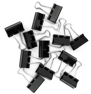 Red Champion Binder Clip, Paper Clamps, Office Clips, Paper Binder Clips 41mm Steel Paper Clips(Set of 12, Black)