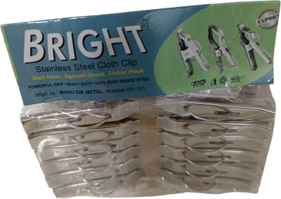 Rajshree Kitchenware cloth clip Medium Stainless Steel cloth clip(Set of 12, Steel)