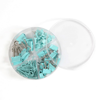 Deli 78554 for Office, School and Home Use, Document Organizing 19mm Metal Spine Binding Clips(Set of 1, Blue)