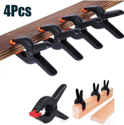 max deals 6'' Nylon Spring Hooks for Multipurpose Support pack of 4 Pcs Large Nylon Spring Clamp Clips(Set of 4, Black, Orange)