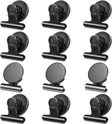 Aryamurti 12 Free Size Metal Binder Clip with Magnet(Set of 12, Multicolor)