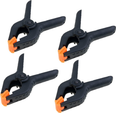 Winsumm 4 PCS Photography Backdrop Support Spring Clamp 4.3'/11cm for Background Muslin Plastic Cloth Clips(Black Pack of 4)