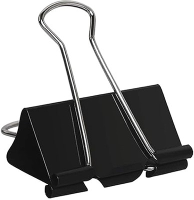 MOUNTENTERPRISE Binder clip 51mm iron Binder Clip(Set of 12, Black)