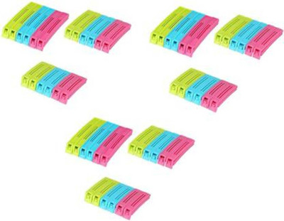 earthheven Food Clip Mix Sizes Plastic Multipurpose Food Snack Plastic Bag Clip Sealer(Set of 54, Multicolor)