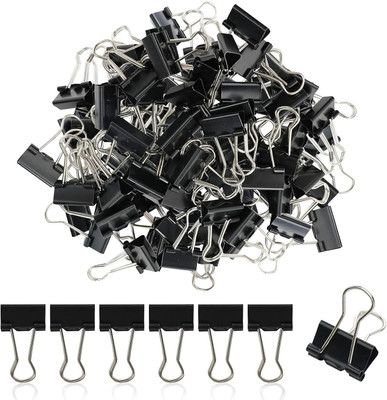 SAYA Binder Clips – 24 Pcs (2 boxes), Rust-Resistant Metal, Tight Grip, Reusable. 41mm Stainless Steel Binder Clip(Set of 24, Black)