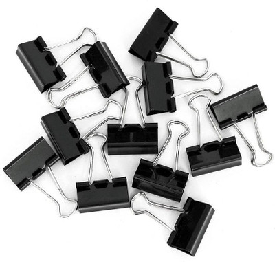 SAYA Binder Clips – 36 Pcs (3 boxes), Rust-Resistant Metal, Tight Grip, Reusable. 32mm Stainless Steel Binder Clip(Set of 36, Black)
