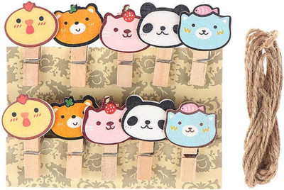 Kreative Kraft 1 10 cm lenght Wood Paper clip(Set of 10, Colorful)