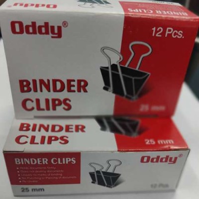 Oddy BINDER CLIP 25MM METAL BINDER CLIP(Set of 24, Black)