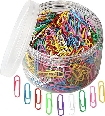 PerDay 100 Pcs Colored Paper Clips Paper Clips Durable and Rustproof Coated Large 30 mm Vinyl Paper Clip(Set of 100, Multicolor)