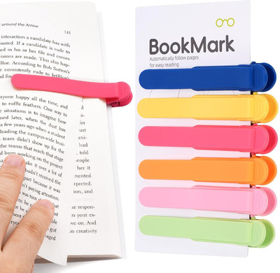 hirva creation NA Mediam Plastic colorful plastic bookmark clips(Set of 6, Multicolor)