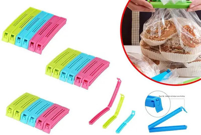 SJK FOOD CLIP 1*2.26 Mix Sizes Plastic Multipurpose Food Snack Plastic Bag Clip SealerClip(Set of 36, Multicolor)
