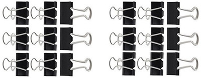 Red Champion Office Paper Clamps, Office Clips, Paper Binder Clips 19mm Steel Paper Binder Clips(Set of 18, Black)