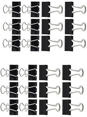 Red Champion Office Clips Paper Clamps, Office Clips, Paper Binder Clips 19mm Steel Paper Clips(Set of 24, Black)