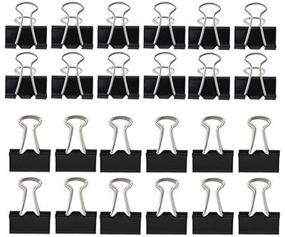 Red Champion Binder Clip, Paper Clamps, Office Clips, Paper Binder Clips 41mm Steel Paper Binding Clips(Set of 24, Black)