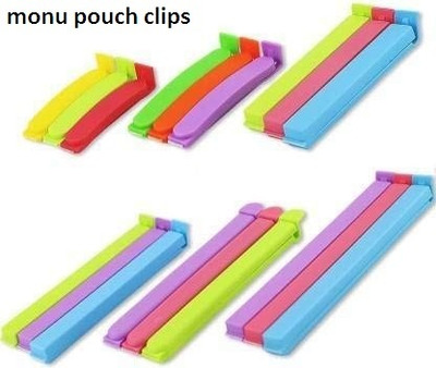 mrquee Pouch Clip Small, Medium & Large Plastic Airtight Food Bag Clips(Set of 18, Multicolor)