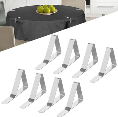 TAPAHPRIYAY 8Pcs Clip Medium Steel Table cloth Clips Table Cloth Cover Clamps(Set of 8, Steel)