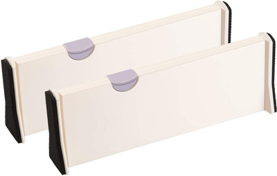 Cpixen 2 PCS Drawer Dividers Organizer Adjustable Separators High Expandable Drawer Divider(Plastic)