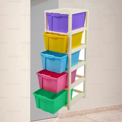 anueshth 5 Compartment Drawer Divider(Plastic)