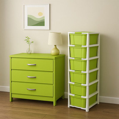 MAXTID 6 component Green Drawer MultiPurpose Organizer for Home Hospital, school Drawer Divider(Plastic)