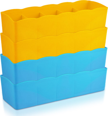 KUBER INDUSTRIES Plastic 5 Grid Undergarment Stationery Organizer Drawer Divider(Plastic)