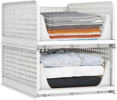 Aditya Polymers Wardrobe Organizer Foldable and Stackable Closet Divider(Plastic)