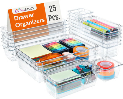 LivingBasics HO_DO_TRANS_25PCS Drawer Divider(Plastic)