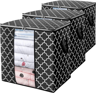 Luranol Non-Woven Fabric Moroccon Print Storage Bag Foldable Organizer Storage Container Closet Divider(Fabric)