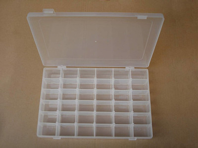 RUSHIL WERE 36 Grid Transparent Plastic Box with Adjustable Partitions for Jewelry Closet Divider(Plastic)