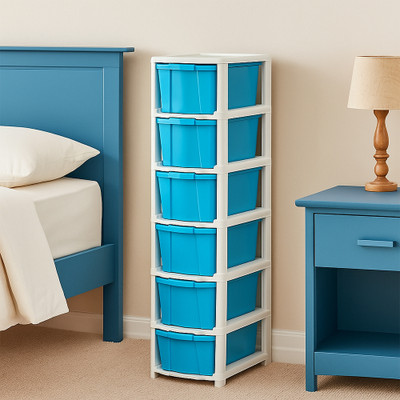 MAXTID 6 Layer Blue Modular Drawer MultiPurpose for Home Office, Hospital, school Drawer Divider(Plastic)